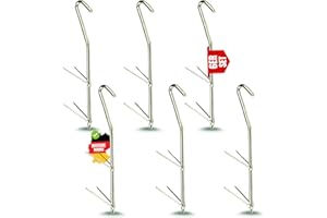 Zite Fishing Lot de 6 crochets à fumer en forme de V pour fumer des poissons – Acier inoxydable