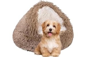 SHJOEE Cama de Perro CóModo Y CáLida Mullida Cama de Gato en Forma de Concha Cama de Mascota Calentita Sofá de Mascota Antideslizante Cesta de Felpa Cesta de Gato Cojín Suave de Perro