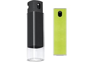 SUEEWE 2PZS Limpiador de Pantallas con 10ml Botella Spray+Paño Microfibra+Caso para iPhone/iPad & Samsung Lenovo Xiaomi teléfonos/tabletas, Eliminar Suciedad y Huellas(líquido no Incluido), Negro+Verde