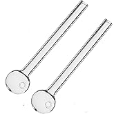 RORA Glass Oil Burner Tube Thick Clear Glass for Oil Rigs Glass Water Arches 2 Set (Clear)