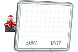 YIQIBRO Foco LED 50W Exterior 1 Piezas - 5000LM IP67 Impermeable Focos de Proyector LED Exterior Blanco Frio 7000K para Jardin/Terraza/Garaje