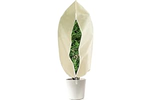 LCGOD Copertura Piante Invernale con Cerniera e Coulisse, Telo Antigelo Rinforzato 80g/m², Protezione con Zip per Alberi da Frutto Nani, Arbusti Grandi e Piante Alte, 80x120cm,1Pezzi