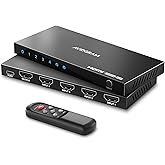 AVIDGRAM HDMI 2.0 Switch 4x1 Schwarz, 4K@60Hz, HDCP 2.2, HDR10, 3D, 18Gbps, für Xbox, PS4, HDTV, Monitor, mit IR-Fernbedienun