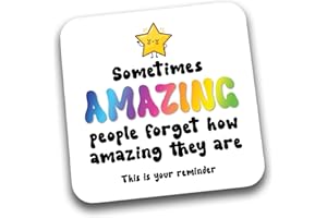 Rib Ticklerz - Funny Friendship Gift - Sometimes Amazing People Forget How Amazing They Are Coaster - Positivity Pick Me Up Thank You Gift For Best Friend - DC103