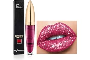 HIKAKA 18 Farben Diamant glänzender langanhaltender Lippenstift,3D Shining Stars Perlglanz Lipgloss,Shimmer Metallic Texture Liquid,lang anhaltender Lipgloss,wasserdichte langlebiger Not Stick Cup (14)