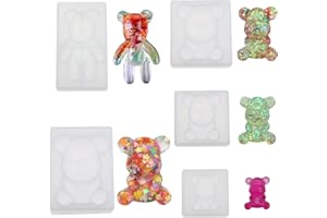 JCHOPE 5 Pcs 3D Bear Silicone Molds Bear Handmade Epoxy Resin Soap Candle Plaster Aromatherapy Mold Bear Casting Mould for DIY Decorative Ornaments Art Craft