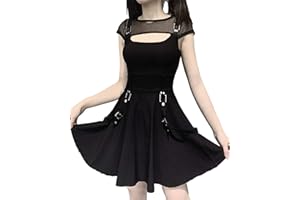 DINGJIUYAN Goth Black Sexy Dress Gothic Dresses Clothes for Women Dresses