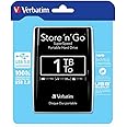 Verbatim 53023 1TB Store 'n' Go USB 3.0 2.5 Inch External Hard Drive - Black