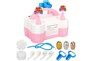 KRAZOVE Heavy Duty Electric Balloon Pump, 600W Portable Air Blower Dual Nozzle Balloon Inflator Blower Pump for Birthday, Party, and Decorations
