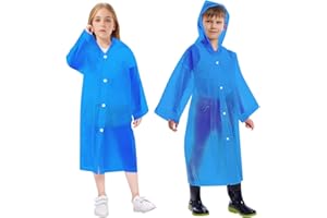 Vicloon Impermeabile per Bambini, Poncho Impermeabile da Pioggia per Bambini, Giacca da Pioggia con Cappuccio, Riutilizzabile Addensare Eva Impermeabile Pioggia Poncho per Ragazzi Ragazze