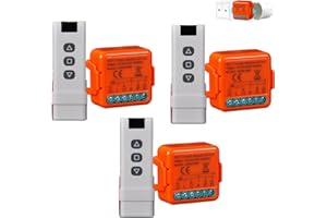 GOOD WIFE Interruttore Tapparelle WiFi RF,con Telecomando RF 433MHZ, Modulo Interruttore Wifi per Tapparelle Elettriche, Compatibile con Alexa e Google Home,Relè Wireless per Persiane Avvolgibili 300W (3)