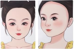 Lwuey Visage d'entraînement du Maquillage 3D - Lot de 2 Planches de Pratique de Peinture de Maquillage Mannequin Lavable Réutilisable pour Maquilleuse émergente,Fille