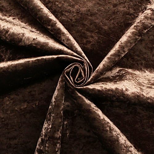 Luxury Soft Crushed Velvet Glitz Fire Retardant Upholstery Velour Material Craft Bed Headboard Cushion Curtain Fabric 140cm Width (Chocolate Brown)