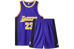 QKYDKY Completo Basket Bambino, 2 Pezzi Completo Basket Ragazzo, Magliette e Pantaloncini da Basket, Canotta Basket Bambino e Pantaloncin, Completo Pallacanestro Ragazzo, Completino Basket Bambino 4-14 Anni