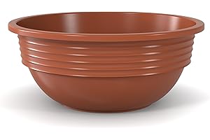 ‎PLASTARD Plastard Blumenschale 32 cm Durchmesser Terrakotta Pflanzschale aus Kunststoff witterungsbeständiger Pflanztopf für Garten Balkon Terrasse runde Pflanzschale großes Pflanzgefäß ohne Löcher