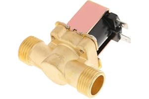 Belissy Magnetventil Messing Elektrisches Magnetventil, 1/2" DC 12V Elektromagnetisches Ventil Normalerweise Geschlossen für Wasserregelung