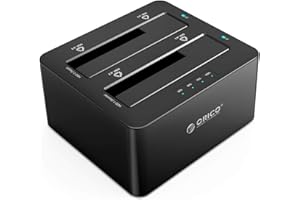 ORICO Boîtier Externe pour Disque Dur 2,5" / 3,5", Station d'accueil, duplicateur, Double Baies, USB 3.0, SATA III 6 GB/s, pour HDD SATA de 2,5/3,5 Pouces et SSD, avec Clone Hors Ligne