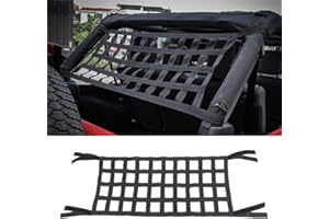 MOOUK Hängematte Bett Gepäcknetz, Schwerlast Dach Aufbewahrung Rolle Käfig Stange Restraint Cargo Dach Oberteil Weich Abdeckung Ruhe Bett Matte für Jeep Wrangler JK 07-18 - Schwarz