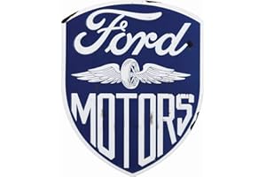 OPEN ROAD BRANDS Ford Motors Embossed Metal Sign - Vintage Blue Ford Sign for Garage or Man Cave