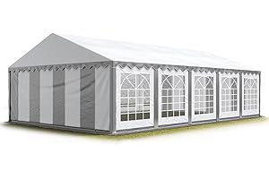 TOOLPORT Party-Zelt Festzelt 5x10 m Garten-Pavillon -Zelt PVC Plane 700 N in grau-weiß Wasserdicht