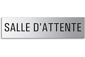 OFFORM DESIGN Plaque de Porte - Salle d'Attente | Signalétique en Acier inox brossé 160 x 40 mm No. 27403