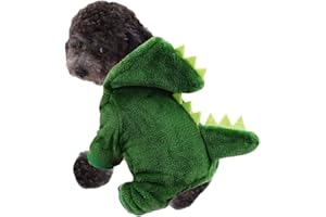 FRIEDLICH Pet Dog Dinosaur Costume,Dogs Halloween Costume Puppy Hoodies Coat Dog Outfits for Small Medium Dogs Cats Party Halloween Cosplay Costume Dress Up Clothes (Large)