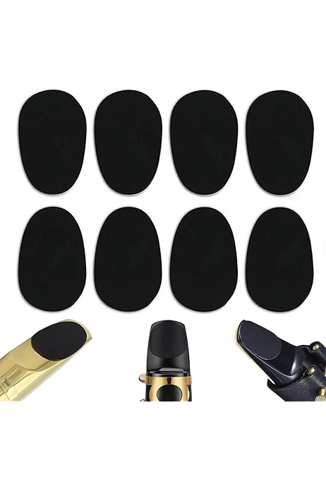 8 Patch Per Bocchino Sassofono E Clarinetto - Cuscinetti In Gomma Nero 0.3mm, Per Soprano, Alto, Tenore