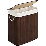 SONGMICS Panier à Linge Avec Couvercle à 2 Compartiments, 130L, Sac