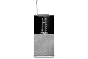 ‎PHILIPS Philips AE1530 przenośne radio (z analogowym tunerem UKW/MW, przyłączem słuchawkowym, zasilaniem bateryjnym, wbudowanym głośnikiem) srebrne/czarne