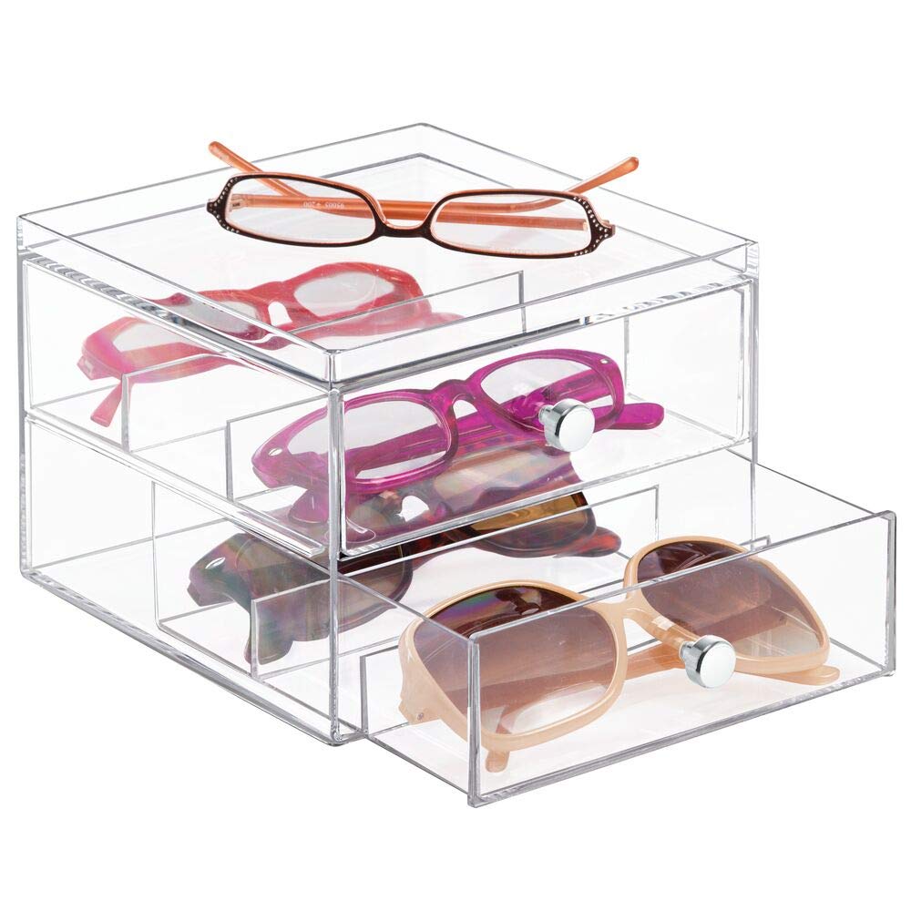 mDesign-Boite-de-Stockage--Lunettes-Support--Lunettes-Pratique-Accessoire-de-Rangement-Intelligent