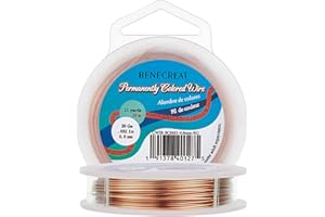 BENECREAT 20Gauge (0.8mm) Fil de cuivre résistant à la ternissure Fil de Perles de Bijoux 10M/11Yard