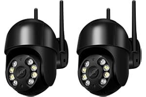 Anksono 1080P Camara Vigilancia WiFi Exterior, Cámara IP Vigilancia Domicilio con Detección de Movimiento, Seguimiento Automático, Visión Nocturna, Audio Bidireccional, Grabación Continua (2 Pack)