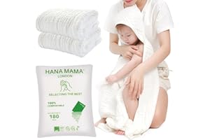 HANA MAMA LONDON HANA MAMA 2 Pack of 100% GOTS Organic Cotton Baby Hooded 6 Layers Muslin Bath Towels for Kids, Toddler Hooded Towel, Newborn Bath Towel, Hooded Baby Towel, Baby Towels Newborn (90 X 90 CM, White)