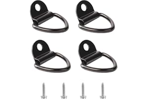 Amfrpar 4 Stück V Aufbauring Zurrösen für Anhänger Schwerlast 450 kg V Ring aus Edelstahl Zurrring Verzurrösen mit Schrauben für Ladungssicherung in PKWs Kajak Trucks Boots Anhängern (Schwarz)