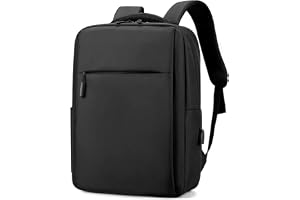 AURIVEE 16 tums laptop-ryggsäck, USB-port och resväska-rem, unisex student resa, lärare stöldskydd dagväska i