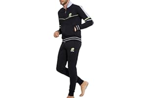 LOTTO homewear Tuta Sportiva Uomo in Felpa di Cotone Garzata Estiva - Tuta Primaverile Estiva Uomo in Cotone Garzato MEZZA STAGIONE taglie Maxi Calibrato