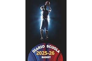 Diario scuola 2025 2026 basket: Agenda scolastica settimanale | Ragazzo o bambino | Scuola elementare, media o secondaria | Copertina rigida A5