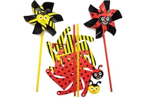 Baker Ross Moulin à Vent Coccinelle et Bourdon - Lot de 6, Activités Manuelles pour Enfants (FC785)