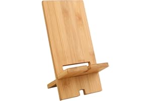 CutitiUU Soporte para Tableta de teléfono móvil,Soporte Multifuncional de Madera para teléfono móvil,Madera Soporte Móvil Mesa con Orificio de Carga,Desmontable (Recto)