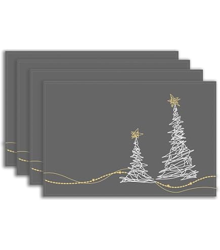 Darryy Weihnachtliche Filz-Tischsets – 6er Set Mit Untersetzern, Rutschfest & Waschbar Für Festliche Tische