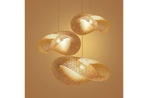 HEYUN Retro wisiorek oświetlenie ręcznie tkany kapelusz wisiorek oświetlenie wiklina rattan abażur oświetlenie zawieszenie kreatywność boho abażur wysokość wewnętrzna regulowana E27 żyrandol sypialnia