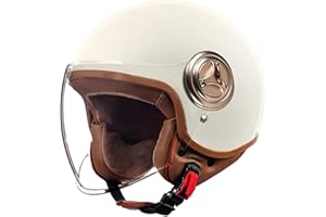 GAORUTO Casco integrale Casco jet Brain - Casco jet DOT/ECE Casco moto retrò Cruiser Chopper Scooter Crash Jet Casco semiguscio per uomo Donna