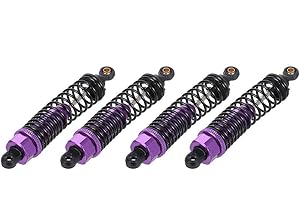 Hensych 4-pak amortyzatorów przednich i tylnych z metalu z regulacją, 60 mm, 85 mm, 100 mm, 1/10 samochodziki RC, części do samochodów ciężarowych, Crawler typ Axial SCX10 TRX4 D90 (fioletowy, 85 mm)