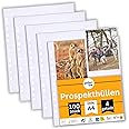 perfect line 100 Transparent A4 Segmented folders, Clear Punched Pockets Divided into 4 Segments (A6 Upright), colourless Sheets with top Insertion
