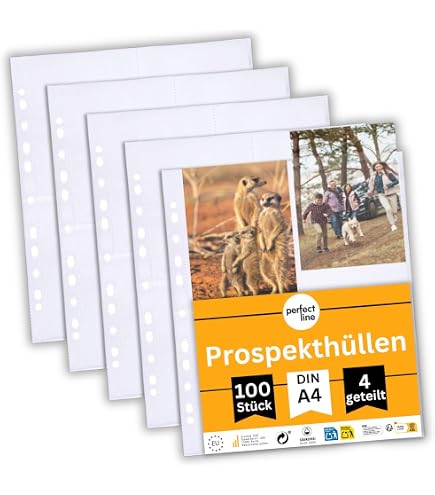 Pochettes Photo VELOFLEX DIN A4 - Pour 4 Photos 13x18cm Format Paysage - Lot De 5 - Transparent