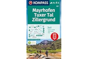 KOMPASS Wanderkarte 037 Mayrhofen, Tuxer Tal, Zillergrund 1:25.000: 3in1 Wanderkarte mit Aktiv Guide inklusive Karte zur offline Verwendung in der KOMPASS-App. Fahrradfahren. Skitouren. Langlaufen.