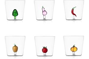 Ichendorf Vegetables Set 6 tumbler in vetro borosilicato, decori assortiti