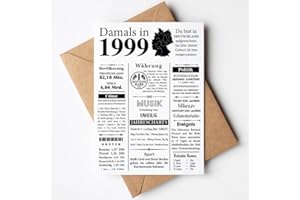 VP-DSGN Geburtstag - 1999 - Postkarte Zeitungsartikel Fakten zum Jahrgang - Deko Geschenkideen zum Geburtstag, Mann Frau - damals in 1999