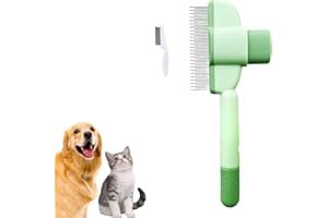 GAFUTOZM SmartBrush chat peigne, 2025 SmartBrush brosse anti-poils mort –peigne anti puces douce, efficace et autonettoyante, idéale pour poils longs et courts (Jaune)