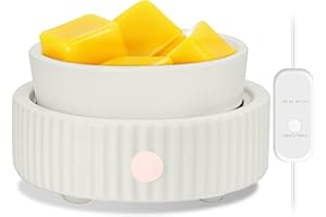 MAROMAMIX Wax Melt Warmer with 4 Timer- Ceramic 3-in-1 Melt Warmer for Scented, Electric Candle Wax Melter Burner for Home Office Bedroom Fragrance, Home Décor & Gift Choice